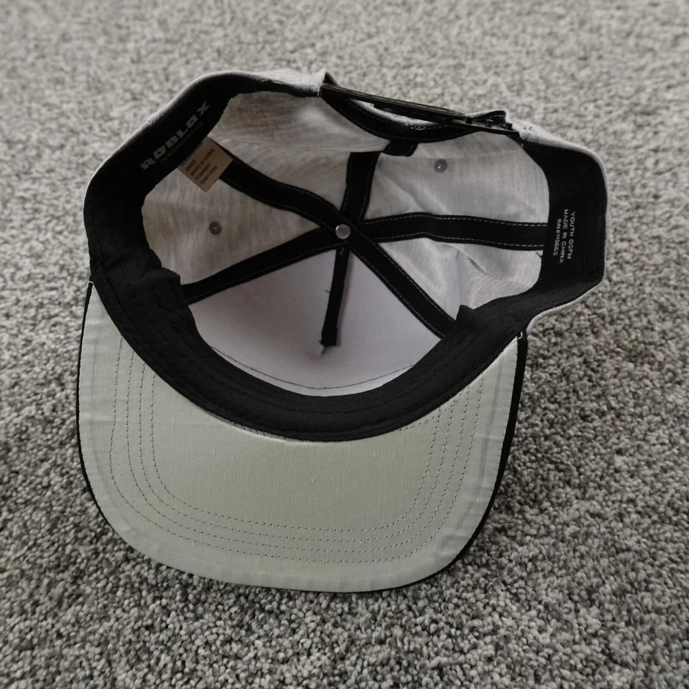 Roblox Hat Boys Gray OSFM Adjustable Snap Back Cap Game Gaming Gamer Youth Child
